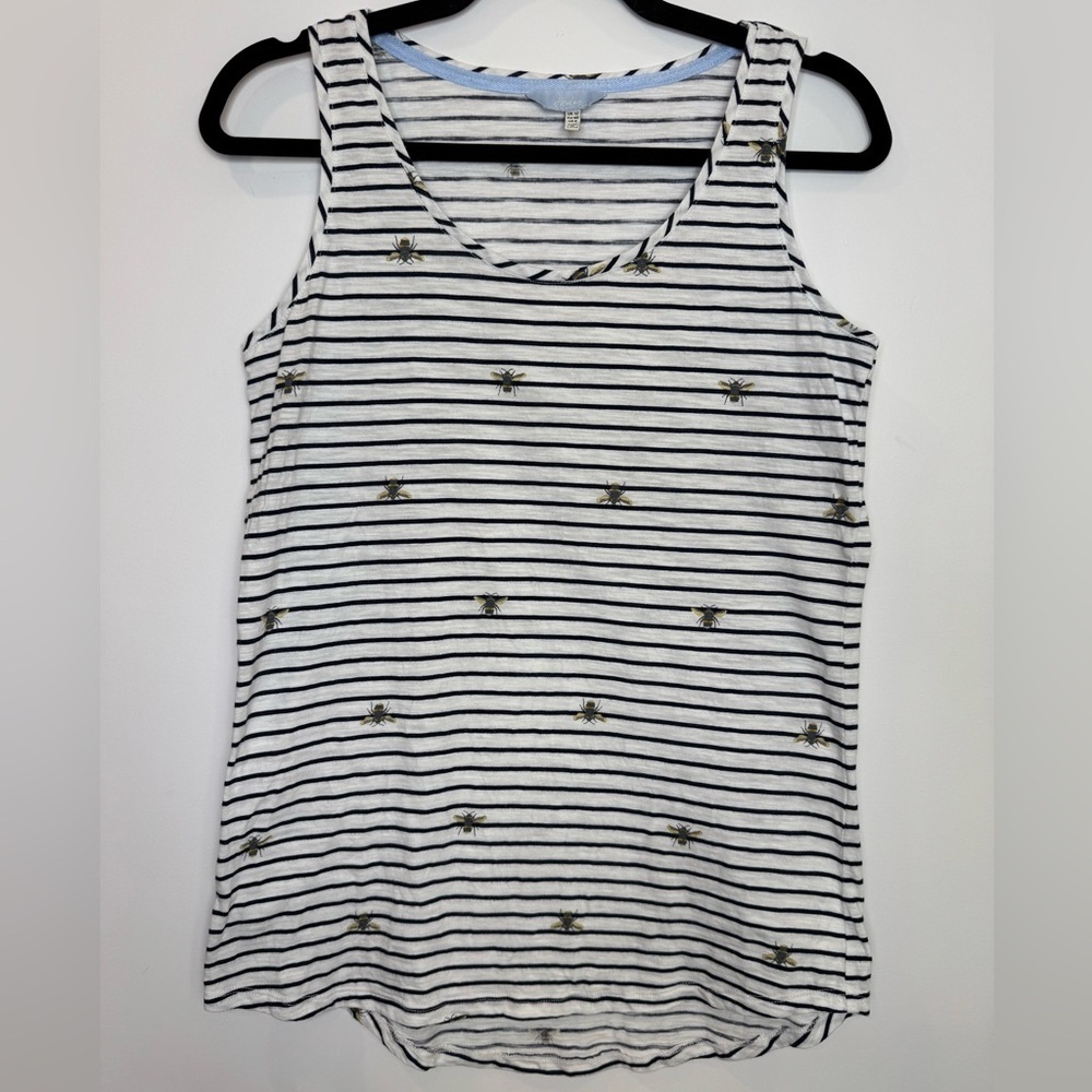 Joules bees novelty print stripes tank top size 8